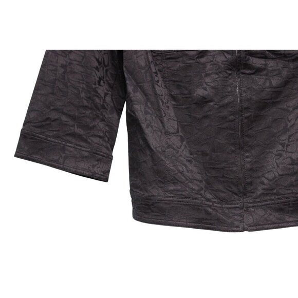 St John Full Zip Jacket Size 14 Black Jacquard Career Old Money Quiet Luxury - Picture 4 of 11